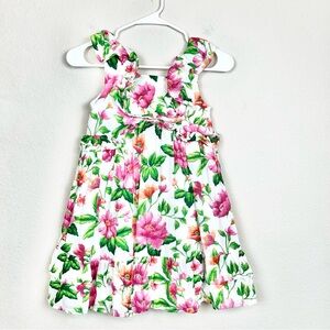 Janie & Jack Floral Pink and Green Girl Dress